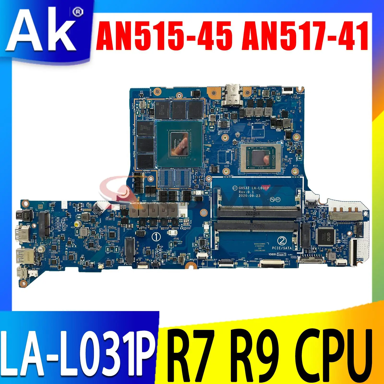 

For Acer Nitro 5 AN515-45 AN517-41 Laptop Motherboard CPU R7-5800H R9-5900H GPU RTX3060/3070/3080 GH53Z LA-L031P 100% Test Work