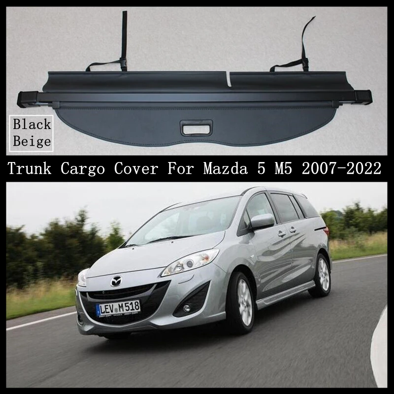 

Trunk Cargo Cover For Mazda 5 M5 2007-2022 Security Shield Rear Luggage Curtain Retractable Partition Privacy Car Accessories