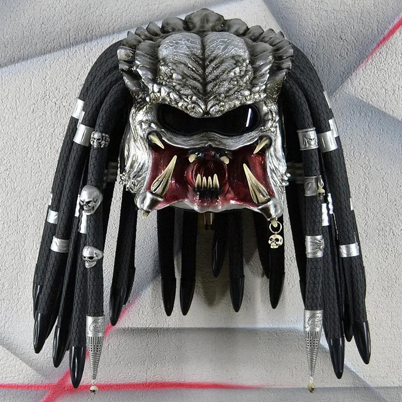 

Horror Movie Alien Predator Latex Mask Cosplay Scary Monster Full Face Helmet Thriller Costume Halloween Masquerade Party Prop