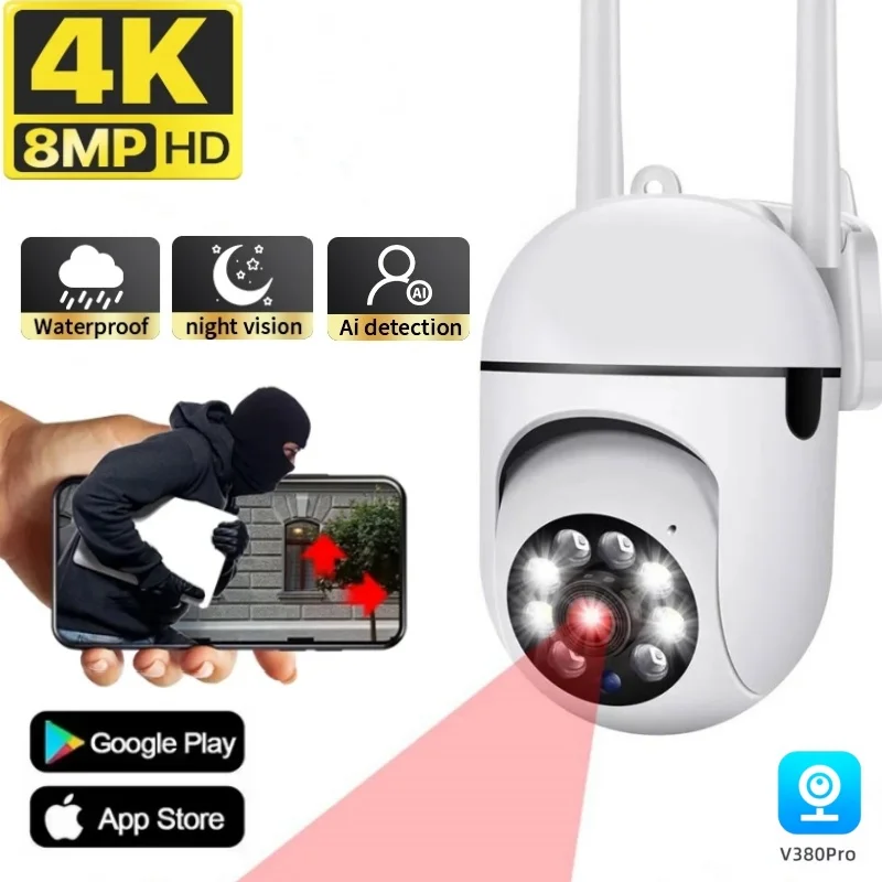 8MP PTZ IP Camera 8X Digital Zoom Outdoor Wifi Security CCTV Auto Human Detect Wireless Surveillance Alarm Monitor HD Vedio Cam
8MP PTZ IP Camera 8X Digital Zoom Outdoor Wifi Security CCTV Auto Human Detect Wireless Surveillance Alarm Monitor HD Vedio Cam