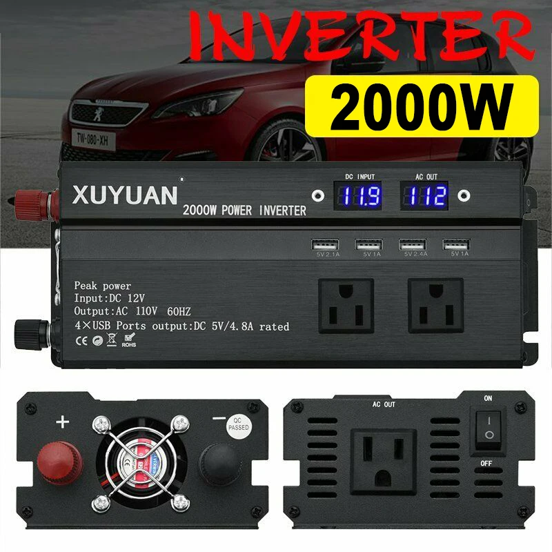 Car Power Inverter DC 12V/24V To 110V Electronic USB Port Modified Sine Wave LED Digital Display Voltage Converter
Car Power Inverter DC 12V/24V To 110V Electronic USB Port Modified Sine Wave LED Digital Display Voltage Converter