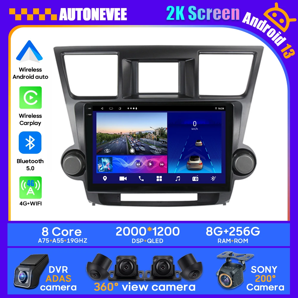 For Toyota Highlander 2 XU40 2007-2013 Android 13 Car Head Unit Multimedia GPS Player Radio Stereo BT Carplay Android Auto 2din
For Toyota Highlander 2 XU40 2007-2013 Android 13 Car Head Unit Multimedia GPS Player Radio Stereo BT Carplay Android Auto 2din