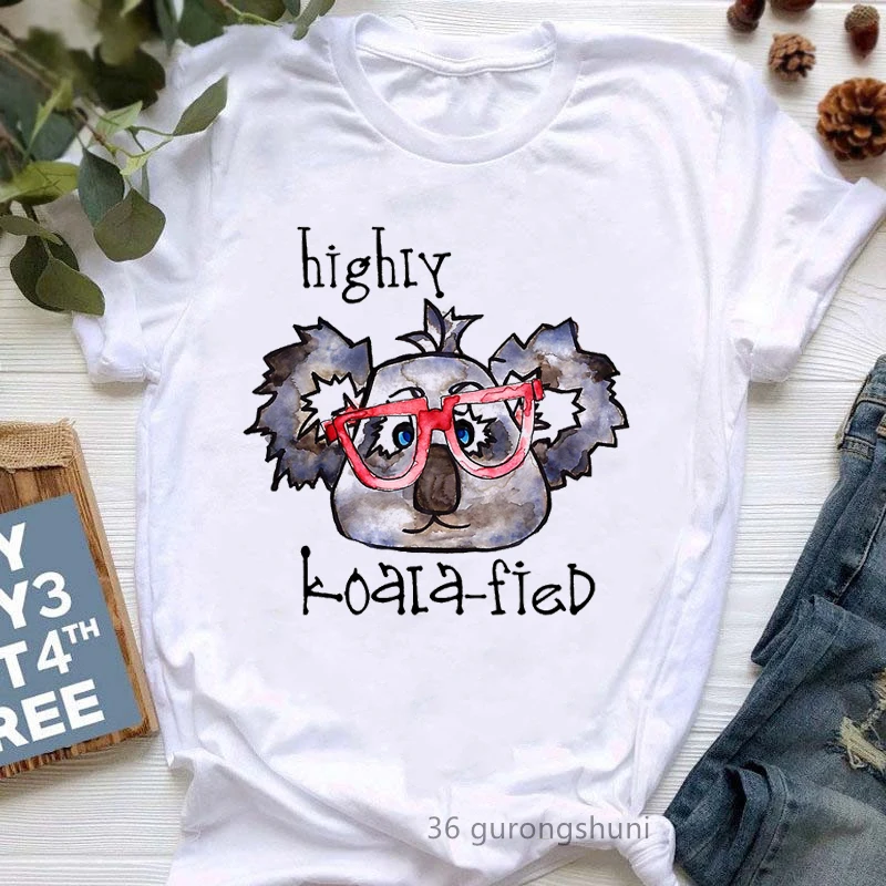 Highly Koala Fied Graphic Print Tshirt Girls Harajuku Kawaii Clothes Dinosaur Queen T Shirt Women Summer Fashion T-Shirt Female
Highly Koala Fied Graphic Print Tshirt Girls Harajuku Kawaii Clothes Dinosaur Queen T Shirt Women Summer Fashion T-Shirt Female