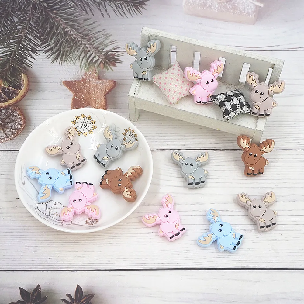 Chenkai 10pcs Deer Silicone Beads Christmas Beads BPA Free Teething Infant Chewable Dummy Necklace Pacifier Toy Gift Accessories
Chenkai 10pcs Deer Silicone Beads Christmas Beads BPA Free Teething Infant Chewable Dummy Necklace Pacifier Toy Gift Accessories