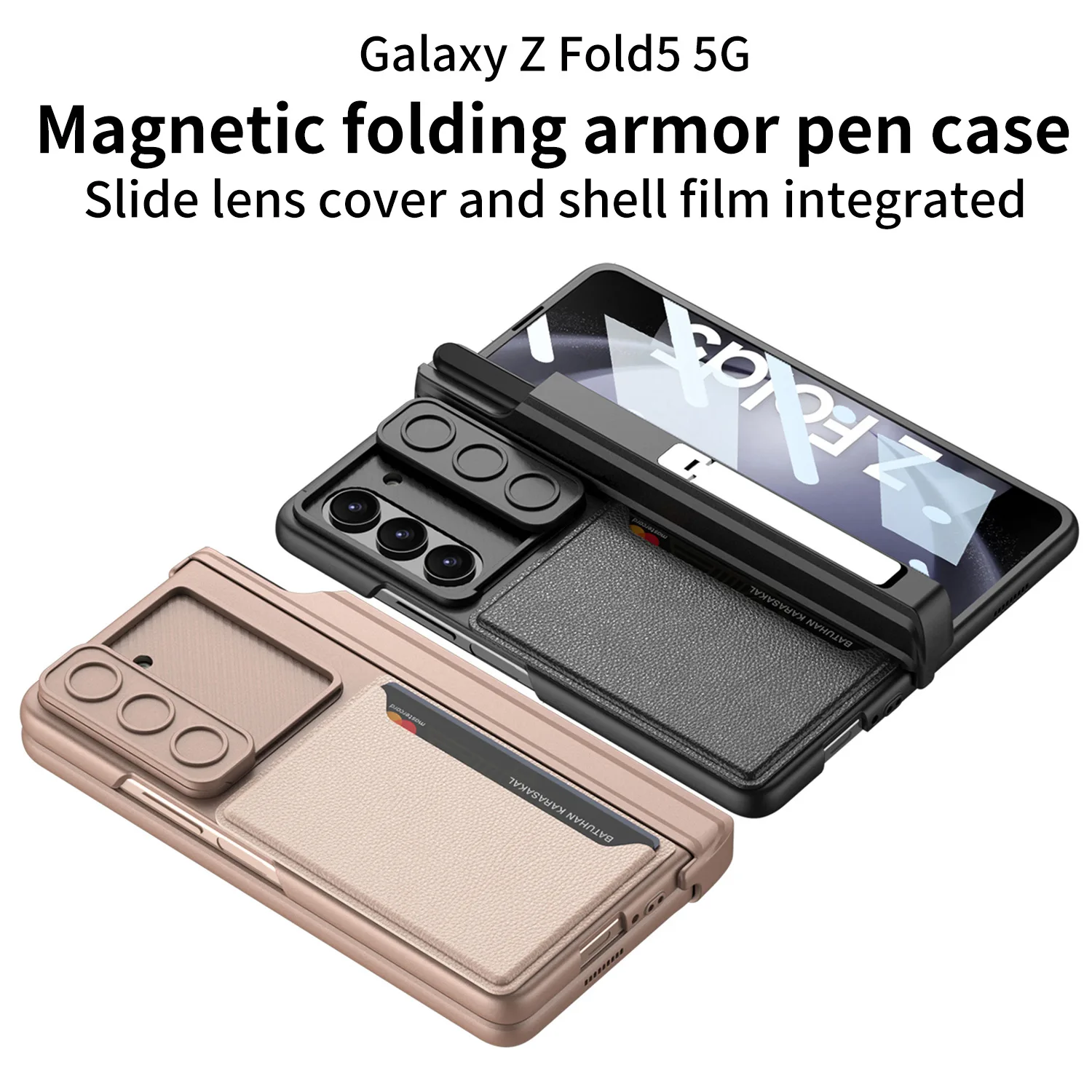 Applicable Samsung Fold5 Folding Mobile Phone Case Fashion Window Push Card Bag Insert Card Pen Holder Holder Protective Case
Applicable Samsung Fold5 Folding Mobile Phone Case Fashion Window Push Card Bag Insert Card Pen Holder Holder Protective Case