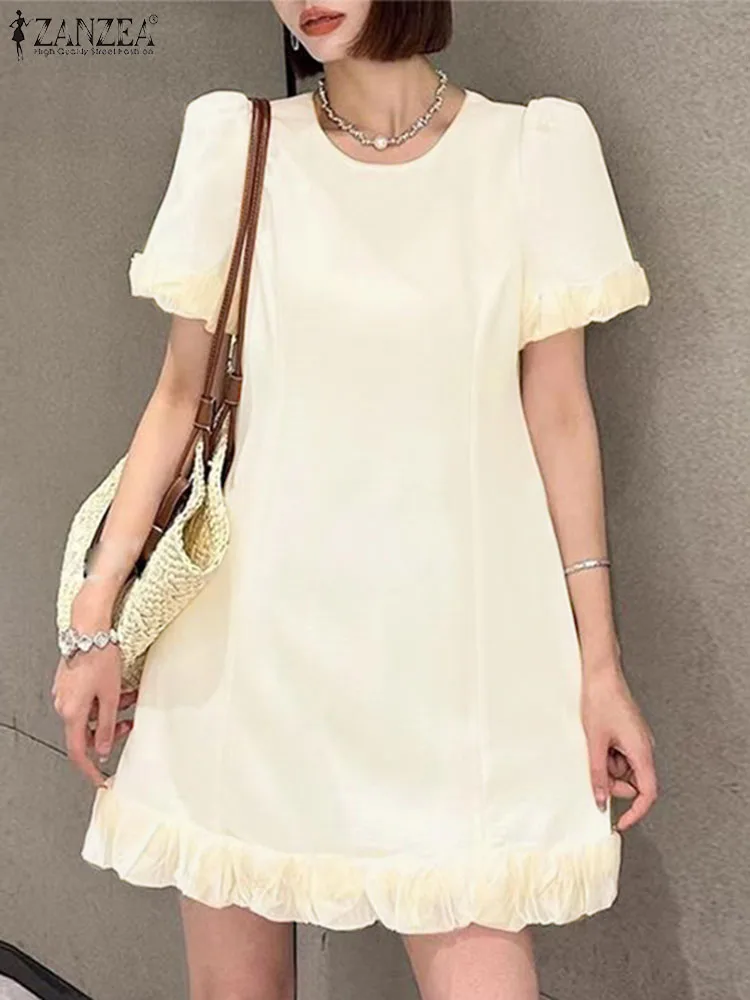 Элегантное летнее платье ZANZEA с коротким рукавом и оборками, модель 2024 года, модный офисный Сарафан до колена, повседневный Однотонный женский сарафан в стиле пэчворк
Элегантное летнее платье ZANZEA с коротким рукавом и оборками, модель 2024 года, модный офисный Сарафан до колена, повседневный Однотонный женский сарафан в стиле пэчворк