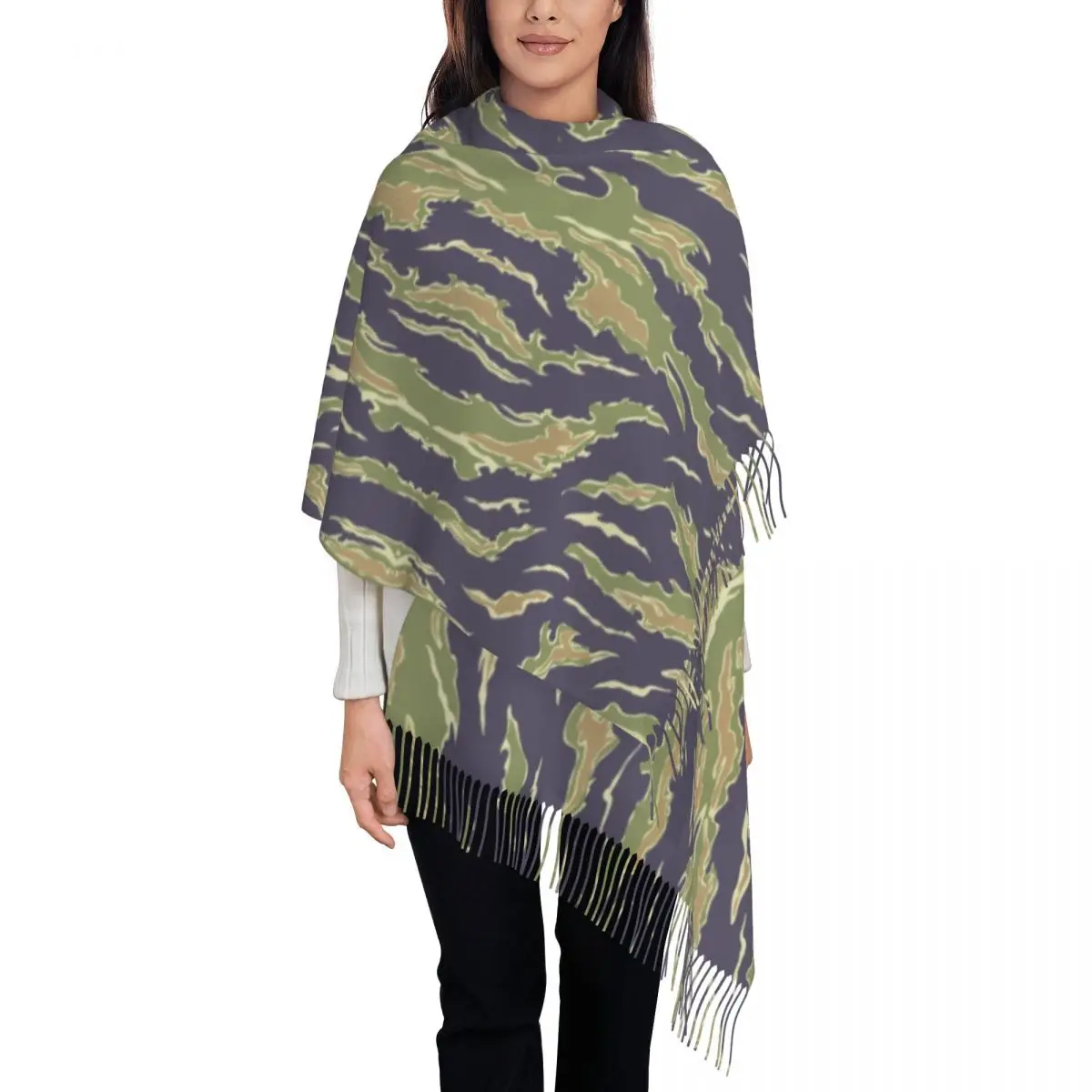 

Personalized Printed Tiger Stripe Military Army Camouflage Scarf Men Women Winter Fall Warm Scarves Tactical Camo Shawls Wraps