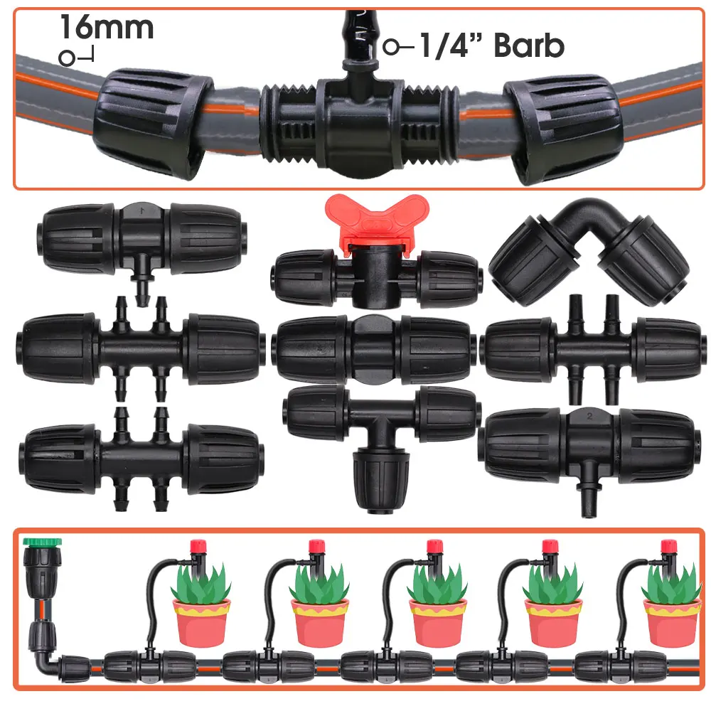 5PCS 16mm 1/2'' PE Pipe Connector Splitter Tee Coupling Threaded Lock to 4/7mm 3/5mm Hose Garden Watering Drip Irrigation Joint
5PCS 16mm 1/2'' PE Pipe Connector Splitter Tee Coupling Threaded Lock to 4/7mm 3/5mm Hose Garden Watering Drip Irrigation Joint