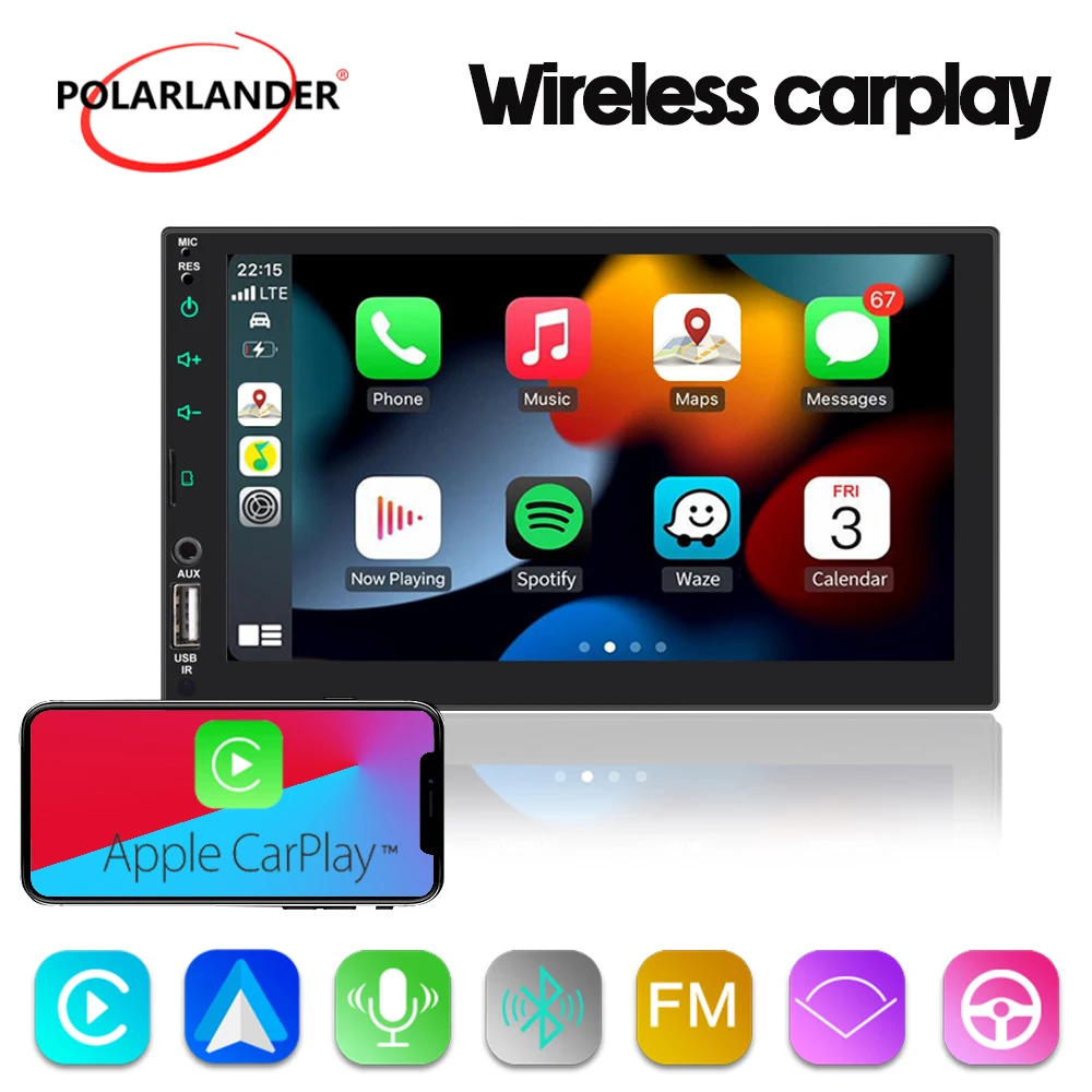7'' 2 Din Car MP5 Stereo Bluetooth MirrorLink Wireless Carplay Android Auto FM/EQ/USB/TF/AUX Capacitive Screen Player Hands-free
7'' 2 Din Car MP5 Stereo Bluetooth MirrorLink Wireless Carplay Android Auto FM/EQ/USB/TF/AUX Capacitive Screen Player Hands-free