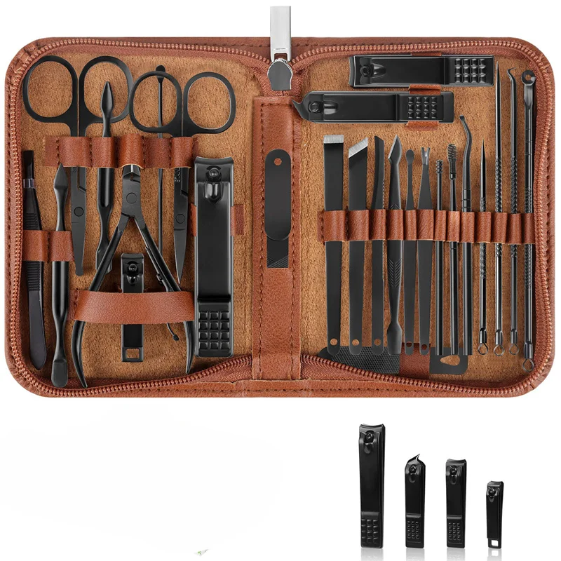 

High Quality 26 IN 1 Stainless Steel Nail Clipper set Travel Grooming Kit Manicure & Pedicure Set Personal Care Tools