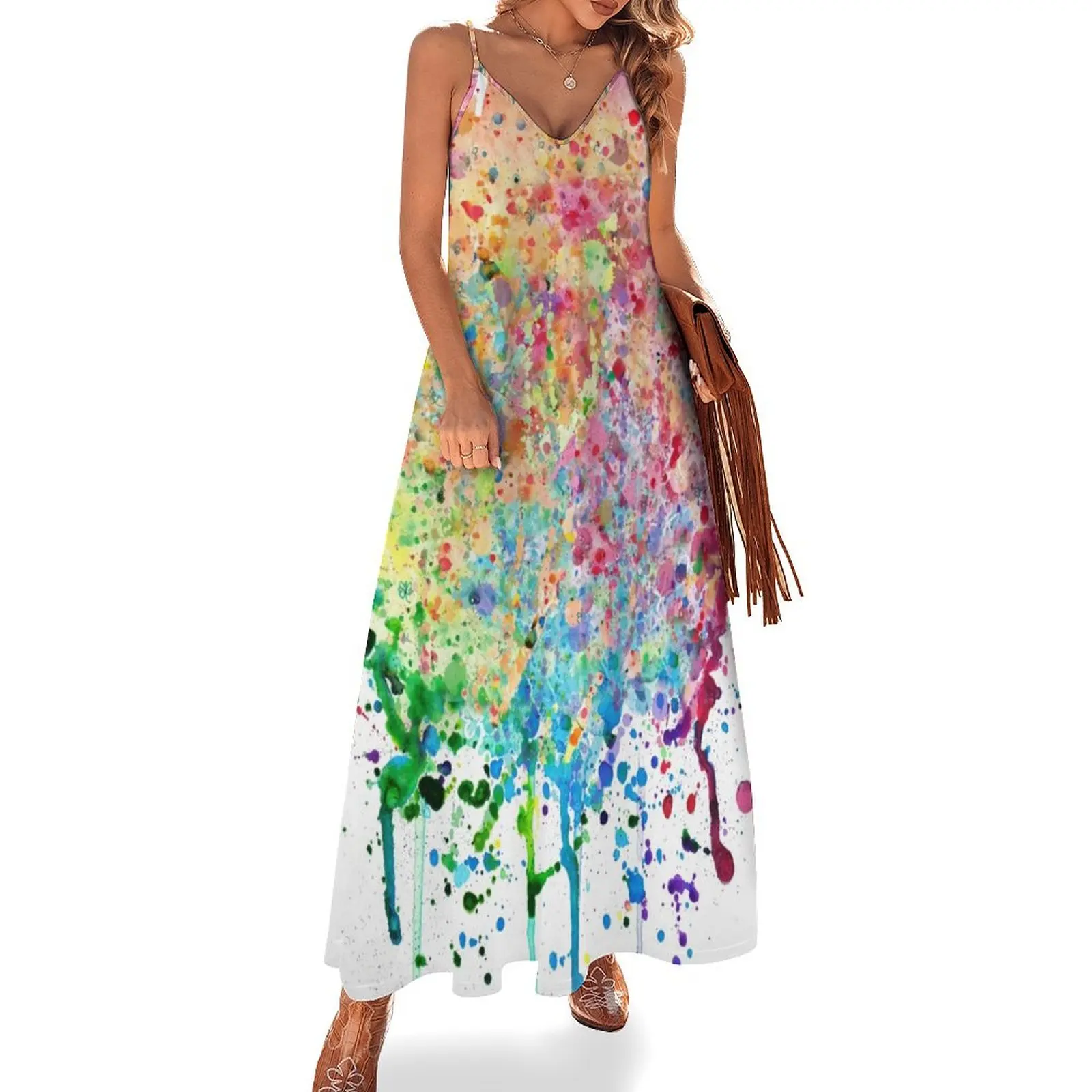Rainbow Paint Splatter Drip Sleeveless Dress elegant women's dresses for wedding Summer dresses for women Bride dresses
Rainbow Paint Splatter Drip Sleeveless Dress elegant women's dresses for wedding Summer dresses for women Bride dresses