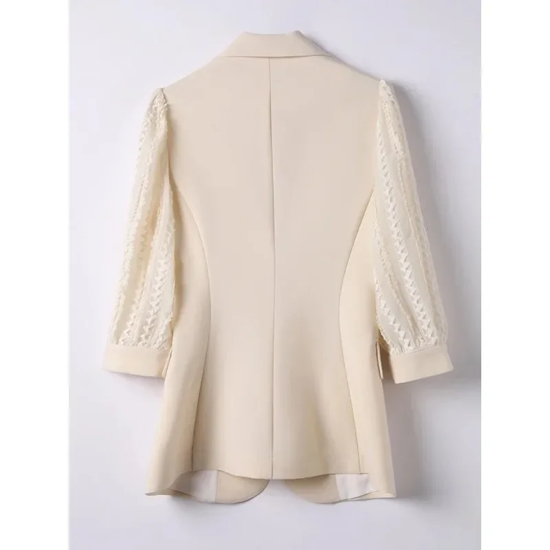 Spring Summer Women Formal Blazer Coat Ladies Female Apricot Blue Black Three Quarter Sleeve Business Work Wear Jacket
Spring Summer Women Formal Blazer Coat Ladies Female Apricot Blue Black Three Quarter Sleeve Business Work Wear Jacket