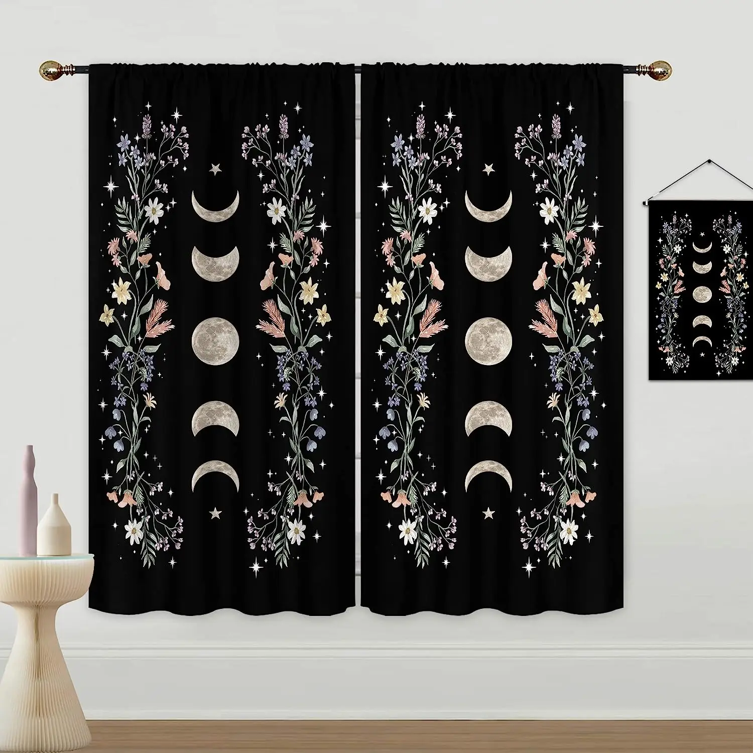 Boho Floral Curtains Black Flower Wildflower Thin Shading Outdoor Decorative Tree Home Texitle Decor 3D Printing Curtain Drapes
Boho Floral Curtains Black Flower Wildflower Thin Shading Outdoor Decorative Tree Home Texitle Decor 3D Printing Curtain Drapes