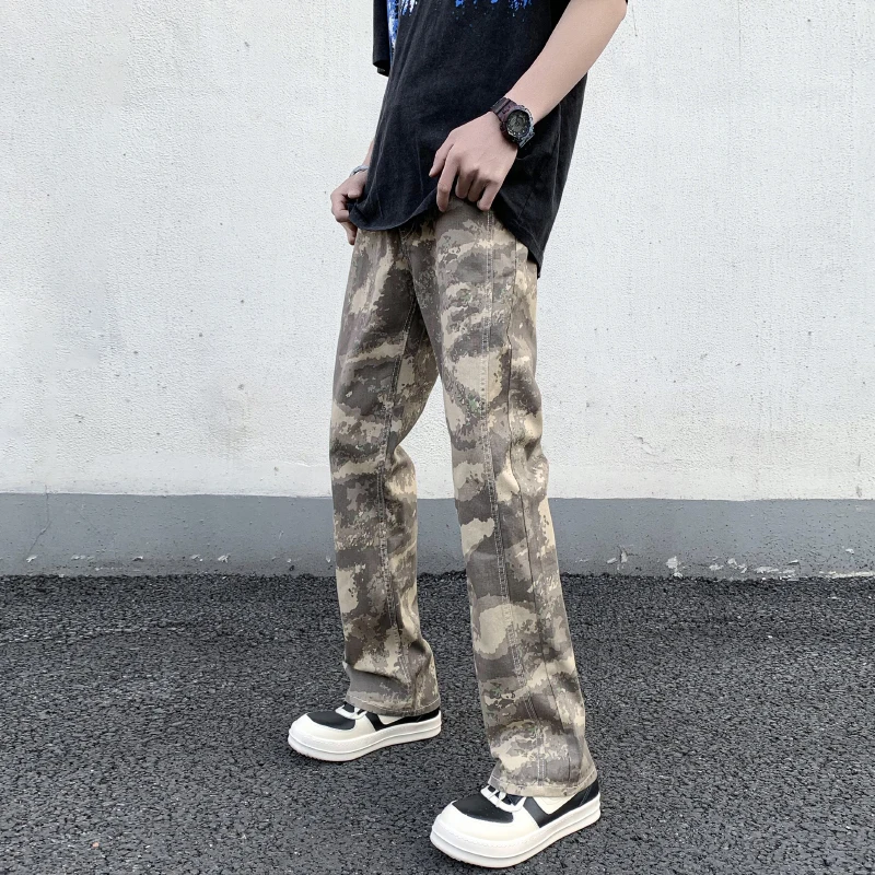 2023 Spring/Summer American High Street Camo Micro Flared Jeans Men's Street Loose Spliced Straight Leg Casual Long Pants
2023 Spring/Summer American High Street Camo Micro Flared Jeans Men's Street Loose Spliced Straight Leg Casual Long Pants