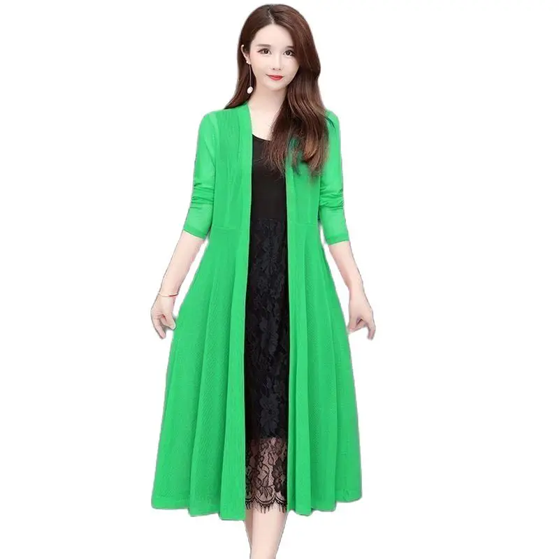 Summer Fashion Long Mesh Shawl Solid Color Long-sleeved Outer Sunscreen Air-conditioning Cardigan Shawl Loose Casual Thin Coat
Summer Fashion Long Mesh Shawl Solid Color Long-sleeved Outer Sunscreen Air-conditioning Cardigan Shawl Loose Casual Thin Coat