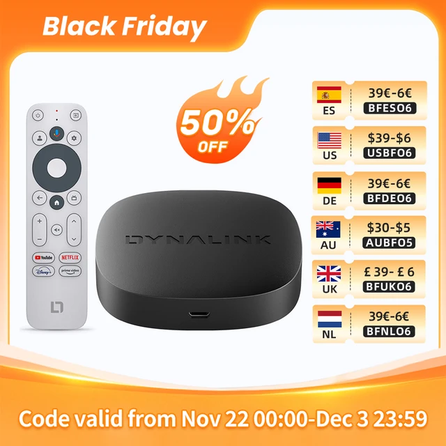 KINHANK-Boîtier Smart TV GTV, Android 12.0, 16 Go eMMC, décodeur avec Netflix, 4K, Google ignorez HDR10 + Dolby Audio, diffusion d'écran 1