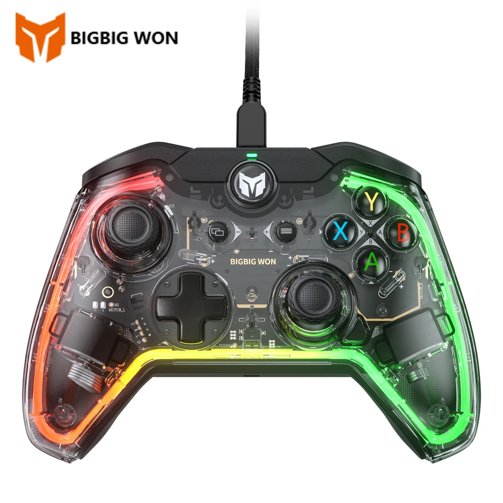 

BIGBIG WON Rainbow Lite Wired Gaming Controller for Switch/Win10&11 for PS4 via R90 PC Game Gamepads