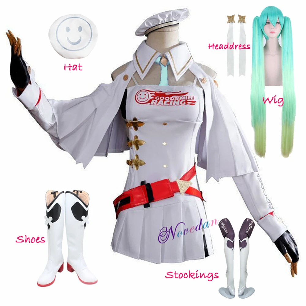 Racing Miku Cosplay 2023 Flag Costume Anime Miku White Dress Cloak Shoes Props Halloween Women Girl Racing Paert Costume Wig
Racing Miku Cosplay 2023 Flag Costume Anime Miku White Dress Cloak Shoes Props Halloween Women Girl Racing Paert Costume Wig