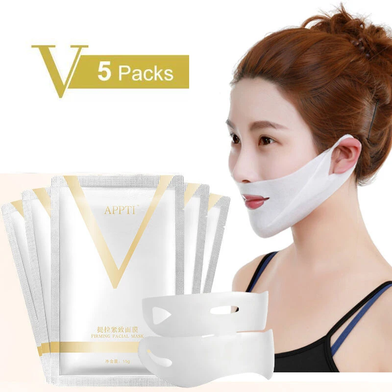 

1box/5pcs APPTI Small V Face Mask Spot Lifting Firming Bandage Hydrogel V Face Hanging Ear Mask Skin Care Products Free shipping
