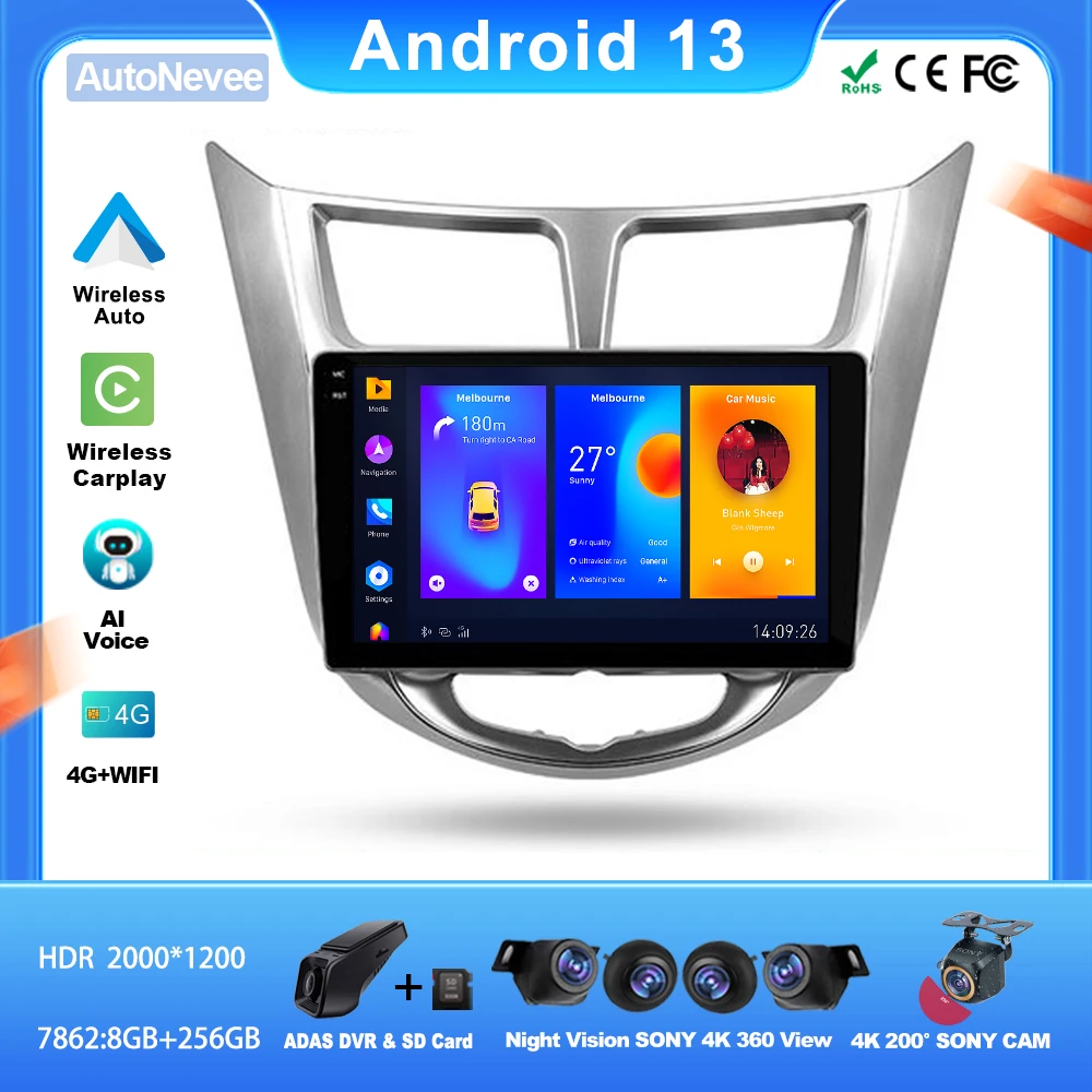 Android For Hyundai Solaris 1 2010 - 2016 Car Auto Carplay Radio Stereo Head Unit Multimedia Player Navigation 4G WiFi NO DVD
Android For Hyundai Solaris 1 2010 - 2016 Car Auto Carplay Radio Stereo Head Unit Multimedia Player Navigation 4G WiFi NO DVD