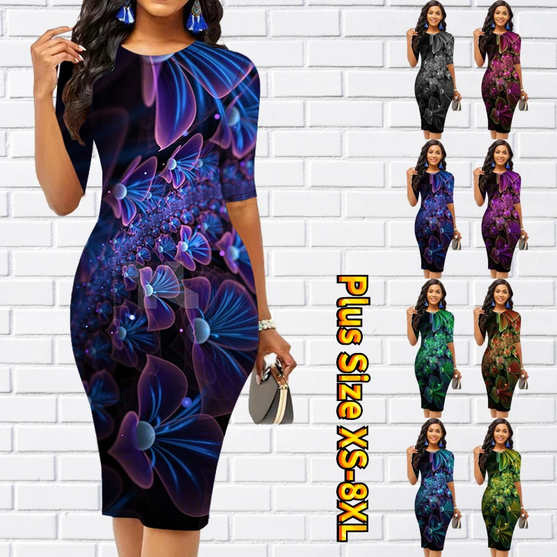 2023 New Summer Women Sexy Knee-length Skirt Flower Printing Slim Skirt Trend Tight Skirt Round Neck Half-sleeve Skirt XS-8XL
2023 New Summer Women Sexy Knee-length Skirt Flower Printing Slim Skirt Trend Tight Skirt Round Neck Half-sleeve Skirt XS-8XL