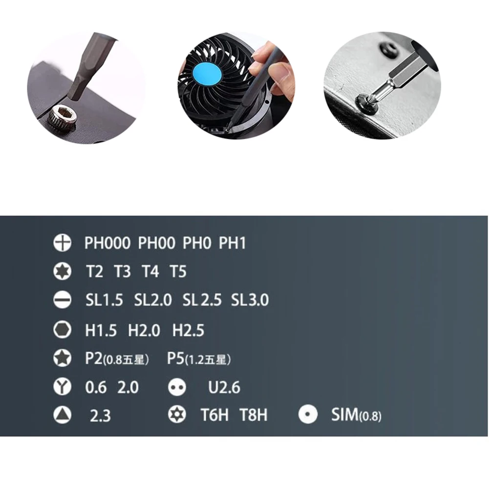 Repair Screwdriver Bits Chrome Vanadium Steel Dark Gray H1.5/H2.0/H2.5 Hand Tool Magnetic SL1.5/SL2.0/SL2.5/SL3.0
Repair Screwdriver Bits Chrome Vanadium Steel Dark Gray H1.5/H2.0/H2.5 Hand Tool Magnetic SL1.5/SL2.0/SL2.5/SL3.0