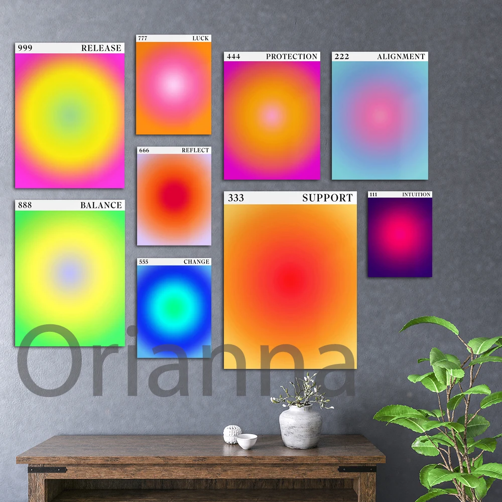 Gradient Angel Numbers Prints,Luck Angel Number,Home Decor Canvas Painting,Gradient Wall Art, Gradient Poster, Aura Print Poster
Gradient Angel Numbers Prints,Luck Angel Number,Home Decor Canvas Painting,Gradient Wall Art, Gradient Poster, Aura Print Poster
