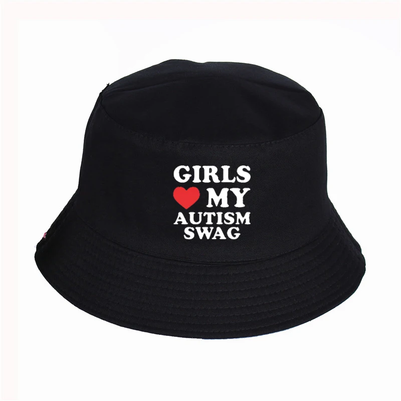 

Funny cap Girls Love My Autism Swag Unisex Bucket Hat Fisherman Caps Unisex Spring Sun Visor Hats