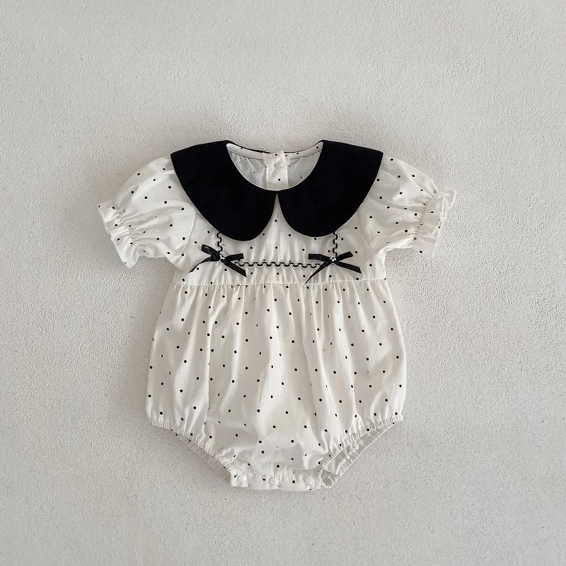 INS 2023 Summer Baby Girl Romper 0-2Years Cute Newborn Kids Short Sleeve Peter Pan Collar Dot Bodysuit Bow Sunsuit Clothes
INS 2023 Summer Baby Girl Romper 0-2Years Cute Newborn Kids Short Sleeve Peter Pan Collar Dot Bodysuit Bow Sunsuit Clothes