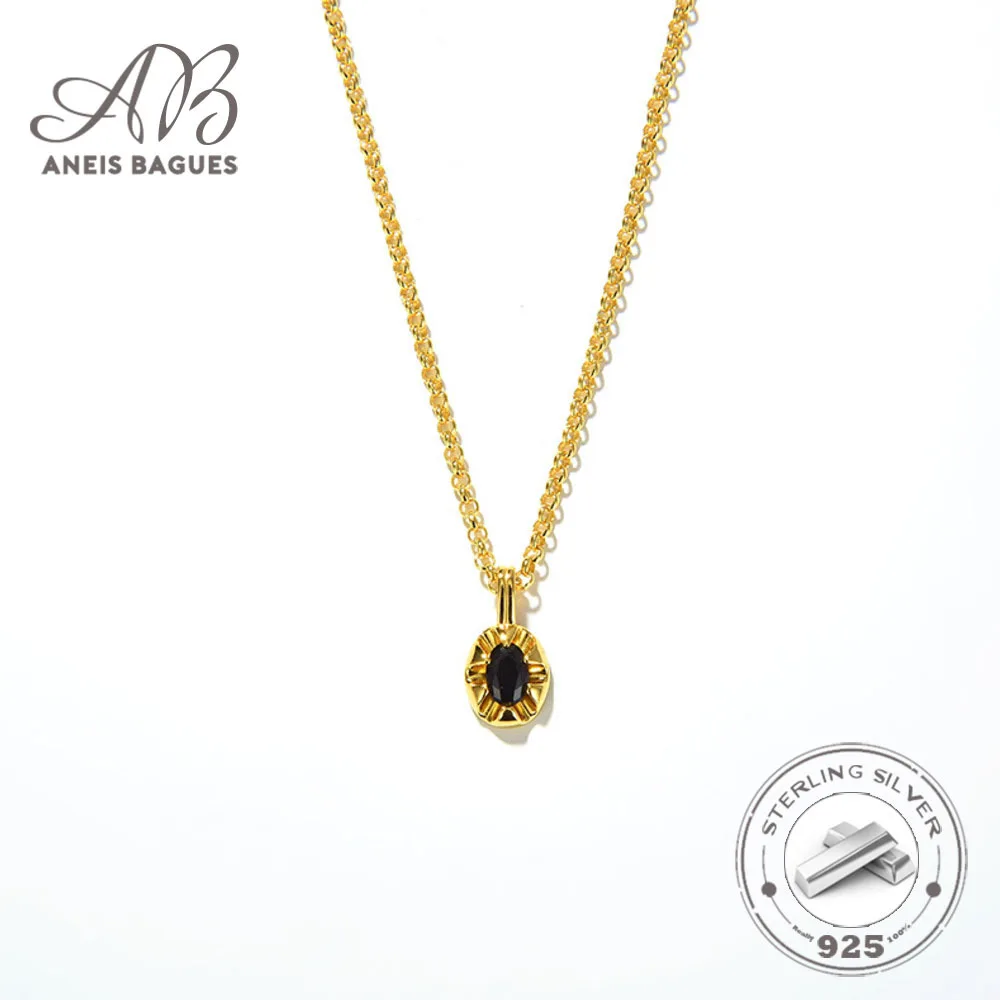 Aneis Bagues Trendy 925 Sterling Silver Gold Plated Simple Exquisite Black Zircon Chain Pendant Necklace For Women Jewelry Fine
Aneis Bagues Trendy 925 Sterling Silver Gold Plated Simple Exquisite Black Zircon Chain Pendant Necklace For Women Jewelry Fine