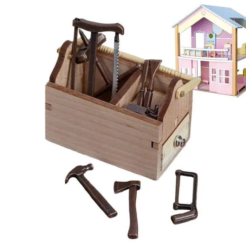 Dollhouse Tool Kit 1/12 Scale Exquisite Wooden Tool Box Decorative Miniature Dollhouse Accessories Set Mini Fairy Garden Tools
Dollhouse Tool Kit 1/12 Scale Exquisite Wooden Tool Box Decorative Miniature Dollhouse Accessories Set Mini Fairy Garden Tools