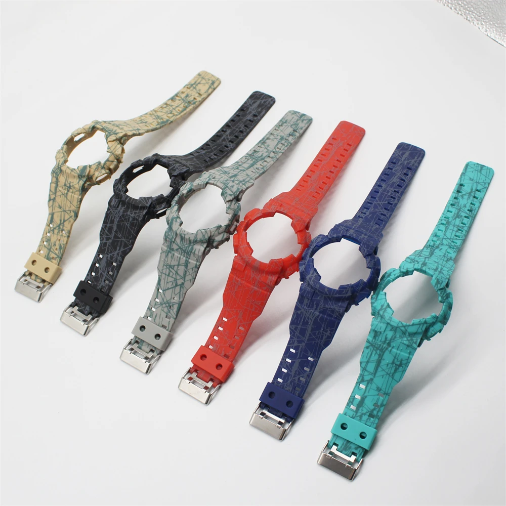 

Explosive pattern Integrated set Bezel and Strap for Casio G-SHOCK GA100 GA110 GA120 GA14 Watchband Waterproof Watch Band