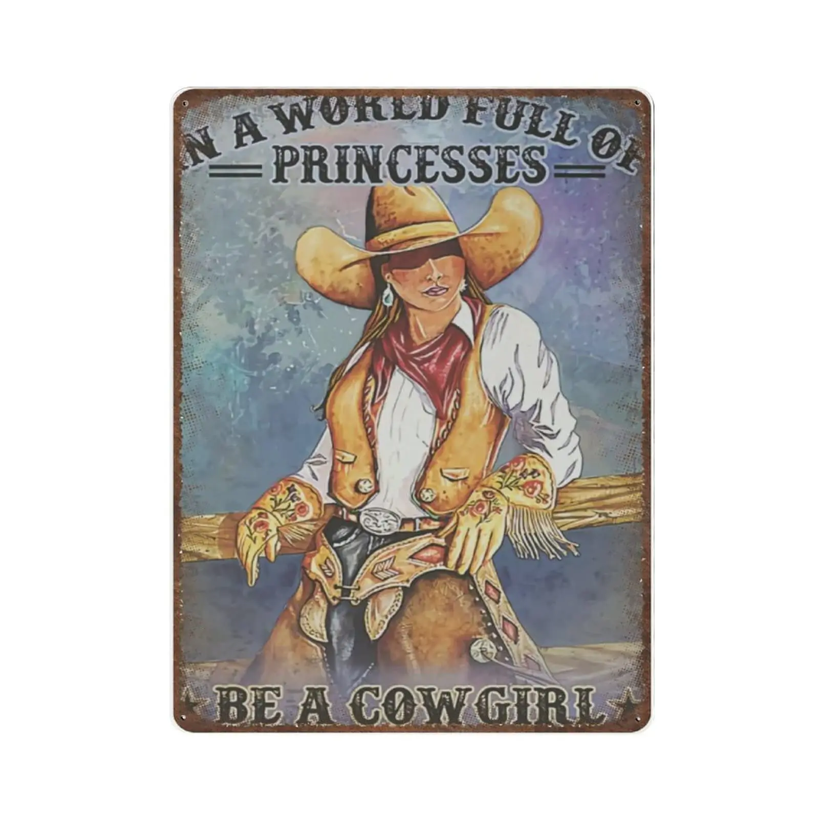 Vintage Metal Tin Sign Plaque,in A World Full of Princesses Be A Cowgirl BohoSign,Man cave Pub Club Cafe Home Decor Plate,Birthd
Vintage Metal Tin Sign Plaque,in A World Full of Princesses Be A Cowgirl BohoSign,Man cave Pub Club Cafe Home Decor Plate,Birthd