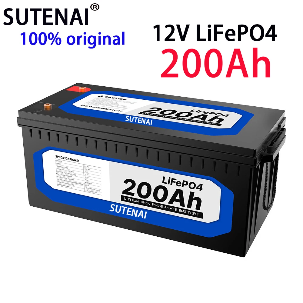 12V 200Ah LiFePO4 Battery Built-in BMS Lithium Iron Phosphate Cell For RV Campers Golf Cart Off-Road Off-Grid Solar With Charger
12V 200Ah LiFePO4 Battery Built-in BMS Lithium Iron Phosphate Cell For RV Campers Golf Cart Off-Road Off-Grid Solar With Charger