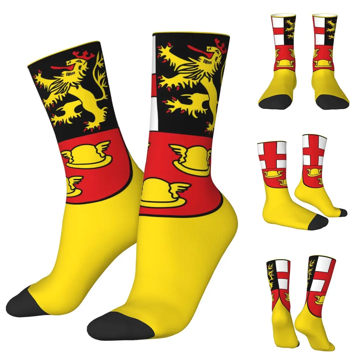 

Супер мягкие уютные носки унисекс с принтом из фландрийского флага Ронде Ван альдериан Мерч, походные счастливые носки с 3D-принтом