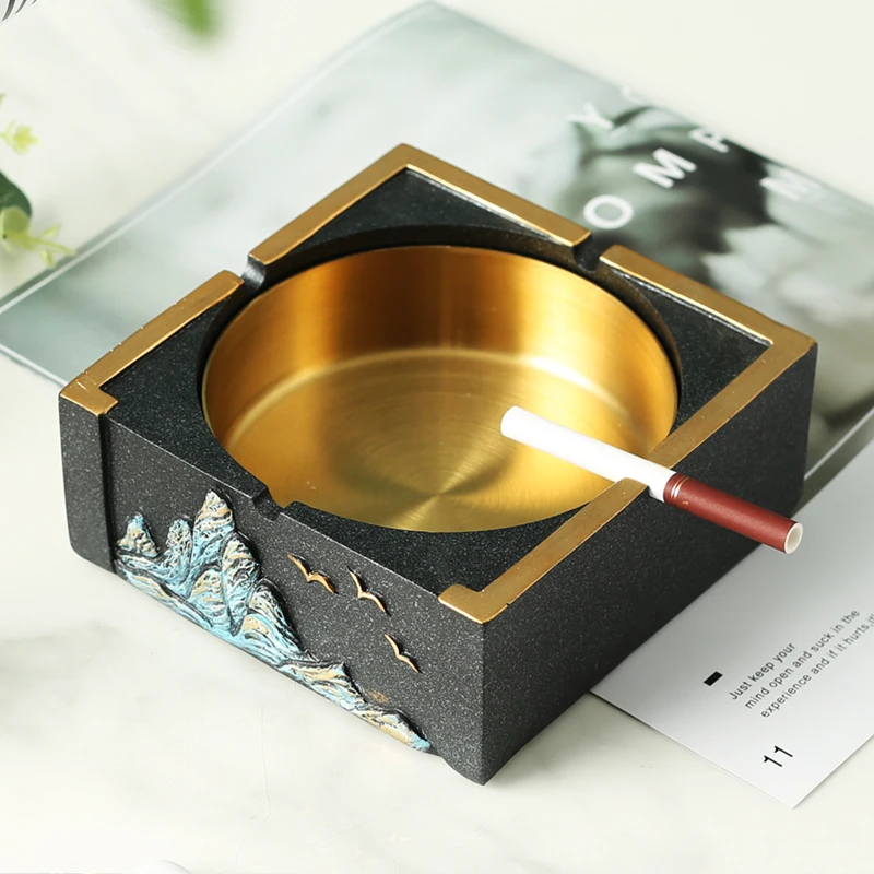New Chinese style home living room. Personalized and trendy office, coffee table, ashtray, anti fly ash with cover
New Chinese style home living room. Personalized and trendy office, coffee table, ashtray, anti fly ash with cover