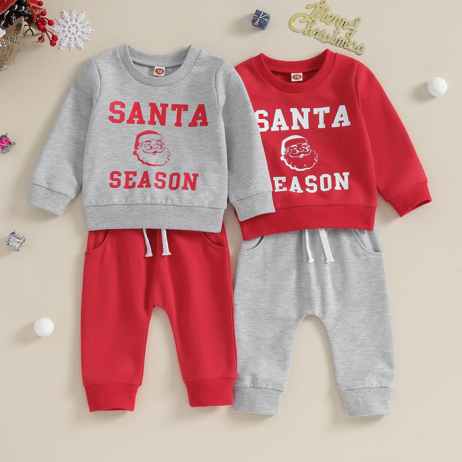 Toddler Baby Boys Christmas Clothes Long Sleeve Xmas Letters Santa Claus Print Sweatshirt with Elastic Waist Sweatpants Set
Toddler Baby Boys Christmas Clothes Long Sleeve Xmas Letters Santa Claus Print Sweatshirt with Elastic Waist Sweatpants Set