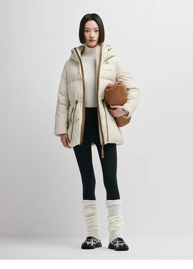 Chericom Women's Winter Down Jacket Mid Long Padding PU Leather Skinny Thick New Duck Down Solid Hooded Puffer Jacket 298097 Chericom Women's Winter Down Jacket Mid Long Padding PU Leather Skinny Thick New Duck Down Solid Hooded Puffer Jacket 298097