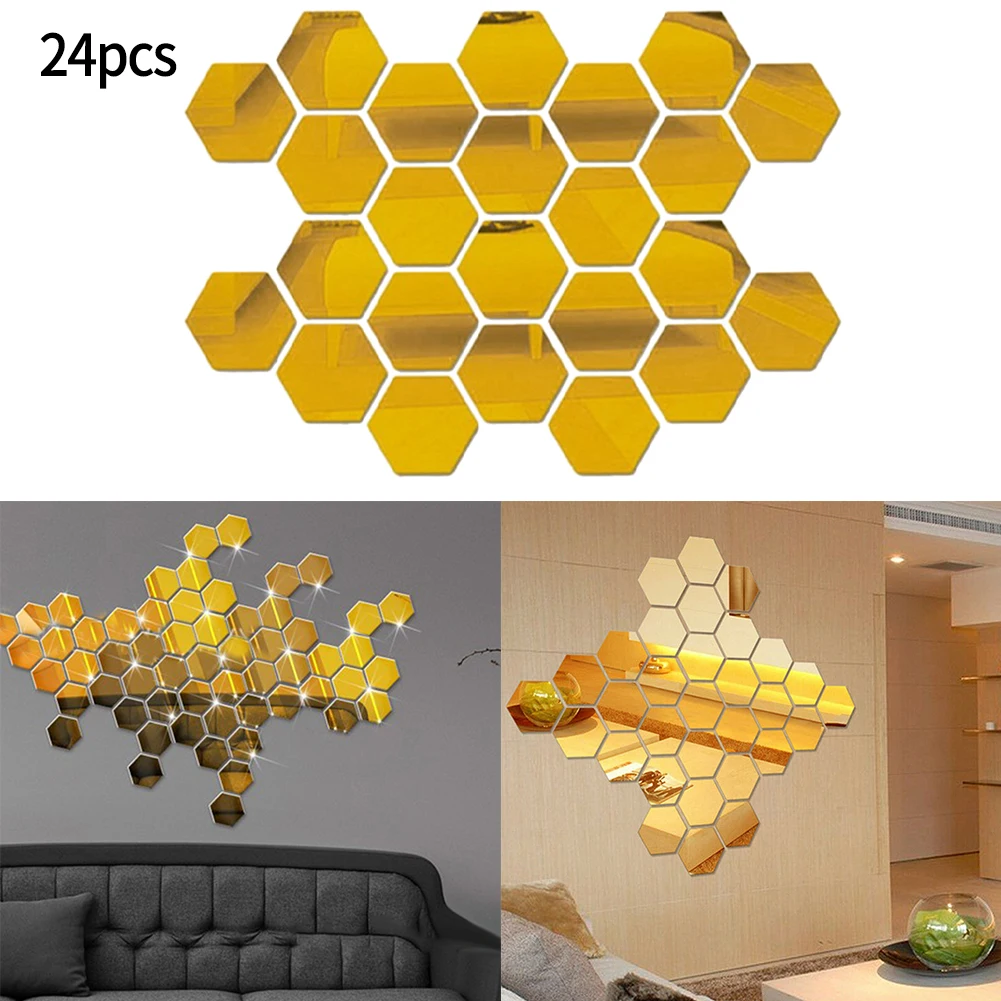 24Pcs 3D Mirror Wall Stickers Hexagon Shape DIY Wall Decor Sticker Self Adhesive Stickers Home Decoration Art Mirror Ornaments
24Pcs 3D Mirror Wall Stickers Hexagon Shape DIY Wall Decor Sticker Self Adhesive Stickers Home Decoration Art Mirror Ornaments