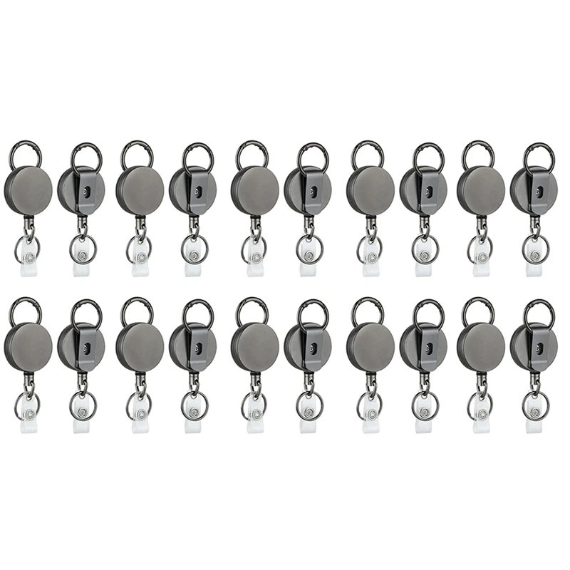 20 Pack Heavy Duty Retractable Badge Holder Reels, Metal ID Badge Holder With Belt Clip Key Ring For Name Card Keychain
20 Pack Heavy Duty Retractable Badge Holder Reels, Metal ID Badge Holder With Belt Clip Key Ring For Name Card Keychain