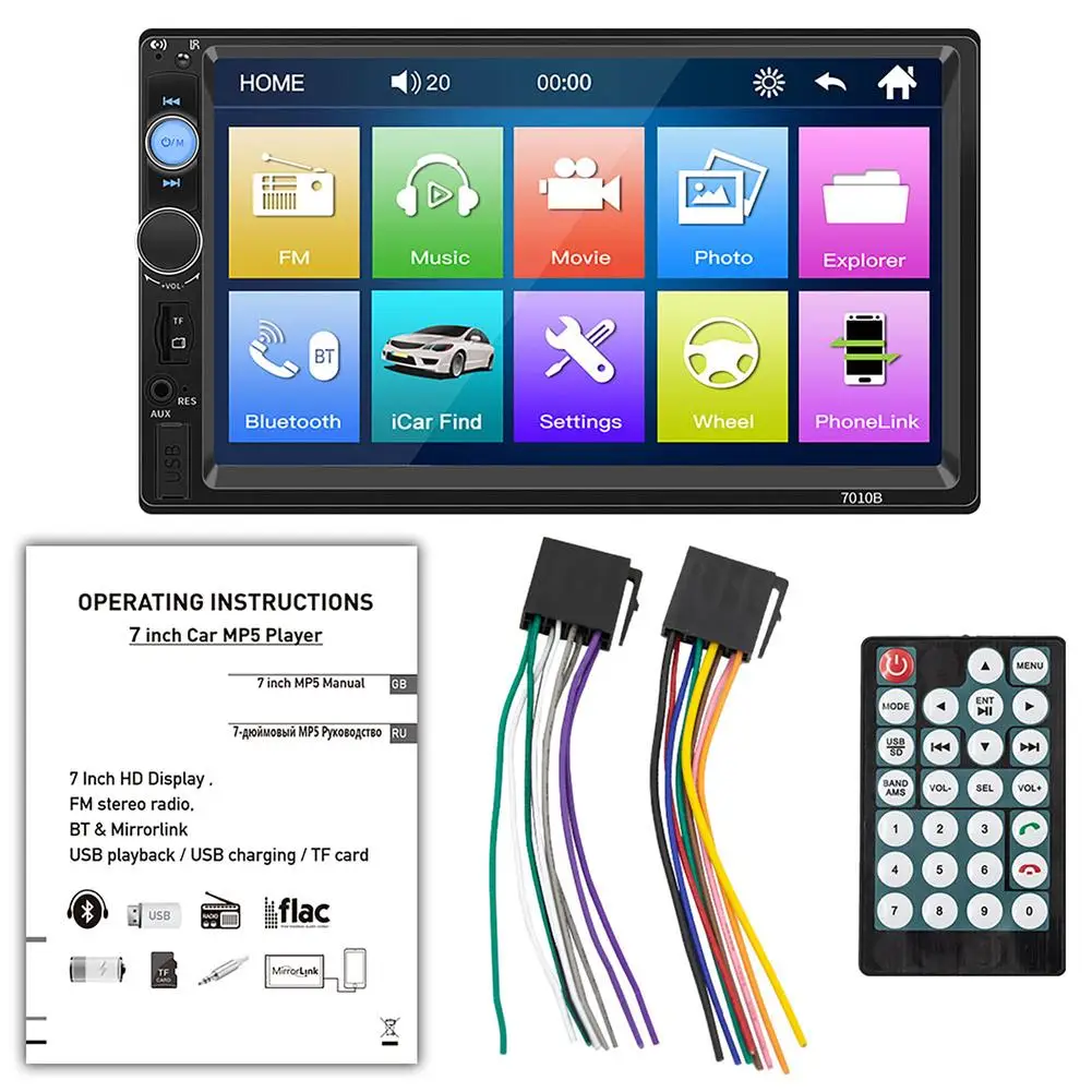 Car Stereo Double Din Car Radio 7 Inch MP5 Player Touch Screen FM Radio Audio Receiver Multimedia Player 7010B 
Car Stereo Double Din Car Radio 7 Inch MP5 Player Touch Screen FM Radio Audio Receiver Multimedia Player 7010B