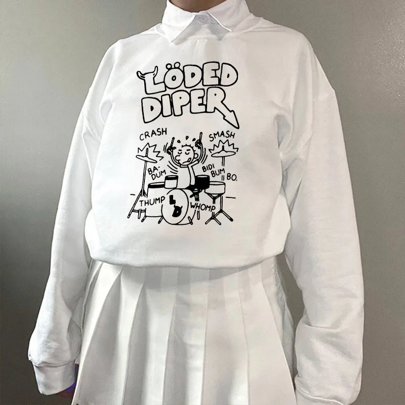 Funny Aesthetic Pullover Hoodies Gothic Harajuku Loded Diper Letter Graphic Emo Hip hop Basic Sweatshirts Women Y2k Clothes
Funny Aesthetic Pullover Hoodies Gothic Harajuku Loded Diper Letter Graphic Emo Hip hop Basic Sweatshirts Women Y2k Clothes