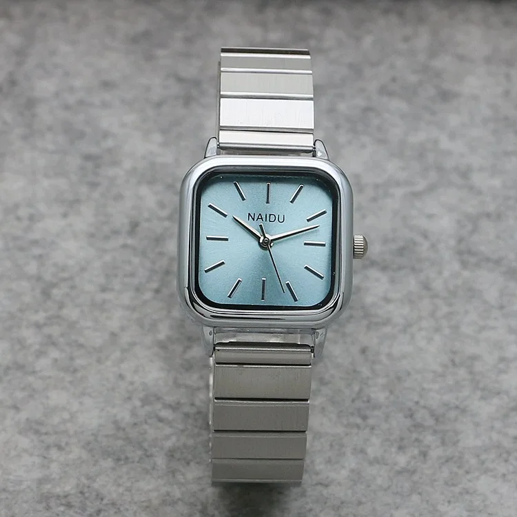 

Women Quartz Watch Luxury Fashion Square Sliver Case Roman Numerals Dial Reloj Female Watches Niche New Ladies Dress Wristwatch