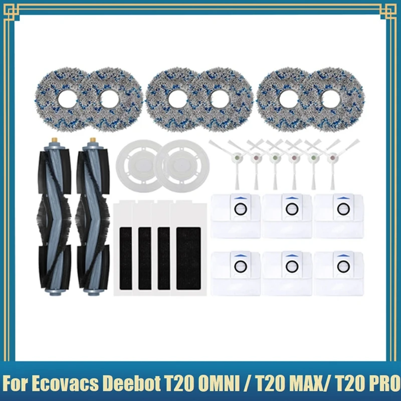 Accessories Kit For Ecovacs Deebot T20 OMNI/T20/T20 Max/T20 Pro Vacuum Replace Main Side Brush Mop HEPA Filter Dust Bag
Accessories Kit For Ecovacs Deebot T20 OMNI/T20/T20 Max/T20 Pro Vacuum Replace Main Side Brush Mop HEPA Filter Dust Bag
