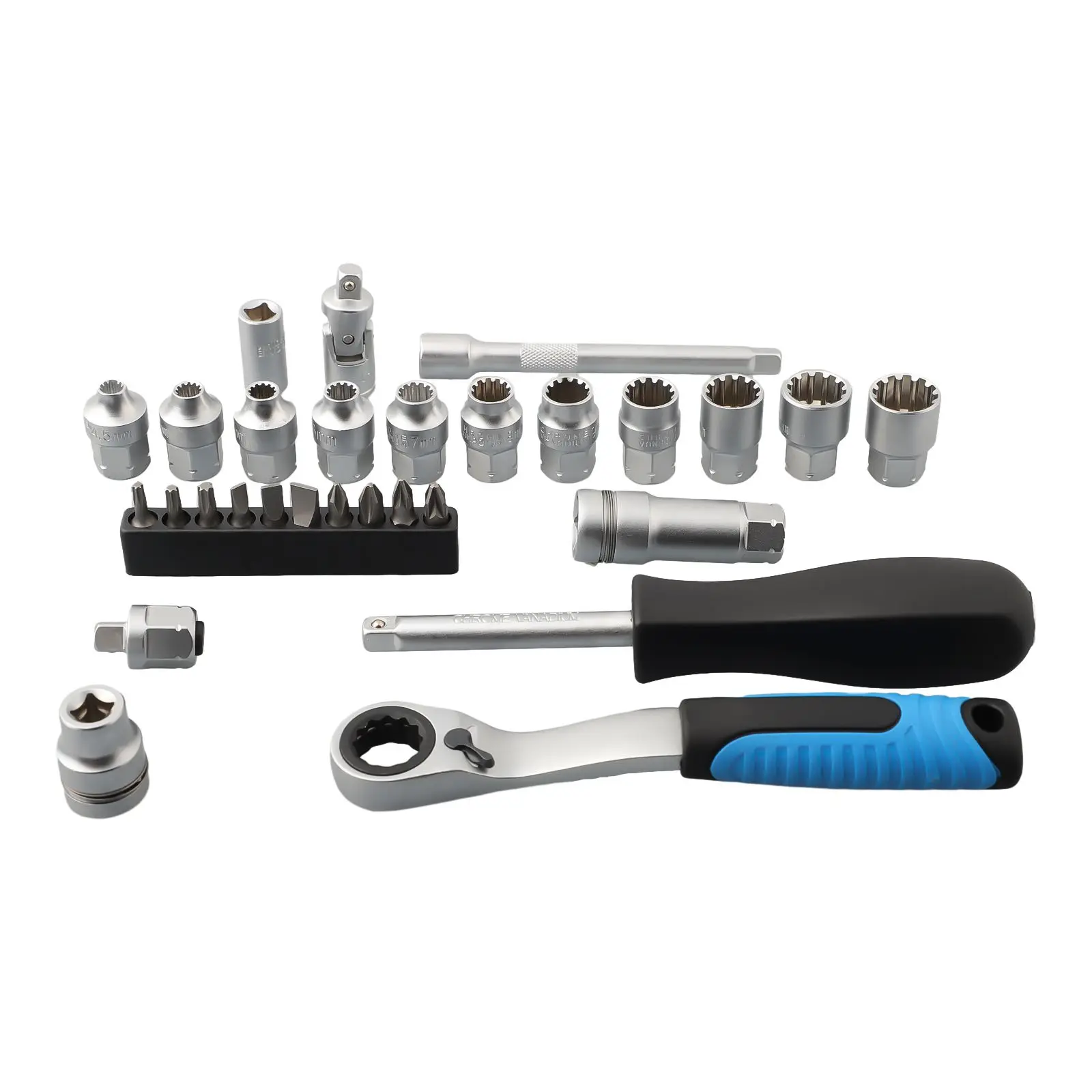 

Core Ratchet Socket Wrench Kit Chrome-vanadium Steel Torque Wrench Kit Withstand High Torque Automotive Repairs