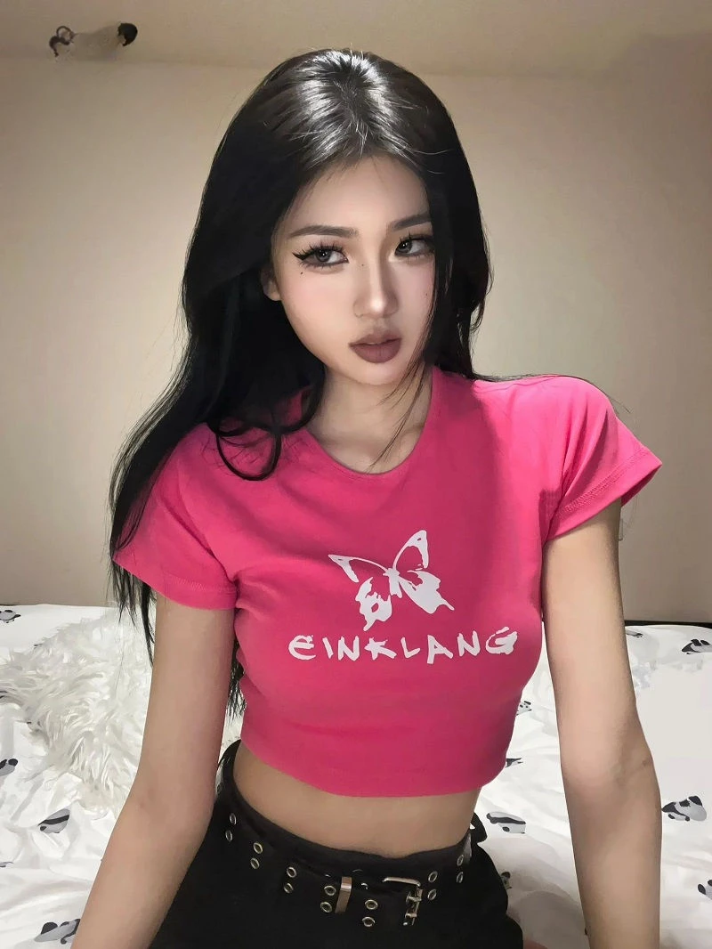 Футболка Shpmishal в американском ретро-стиле Y2k, футболка с коротким рукавом и изображением острых девушек-бабочек, лето
Футболка Shpmishal в американском ретро-стиле Y2k, футболка с коротким рукавом и изображением острых девушек-бабочек, лето