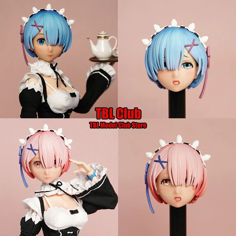 

MR. TOYS MT2020-05 1/6 Scale Female Soldier Anime Cute Girl Rem/Ram Head Sculpt Carving Model Fit 12" PH TBL Action Figure Body