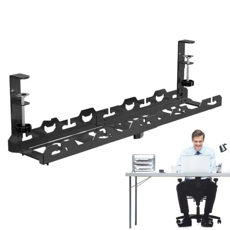 

Cable Management Under Desk Cord And Wire Management Organizer Tray Space Saving No Drill Under Desk Wire Cable Tray For Table