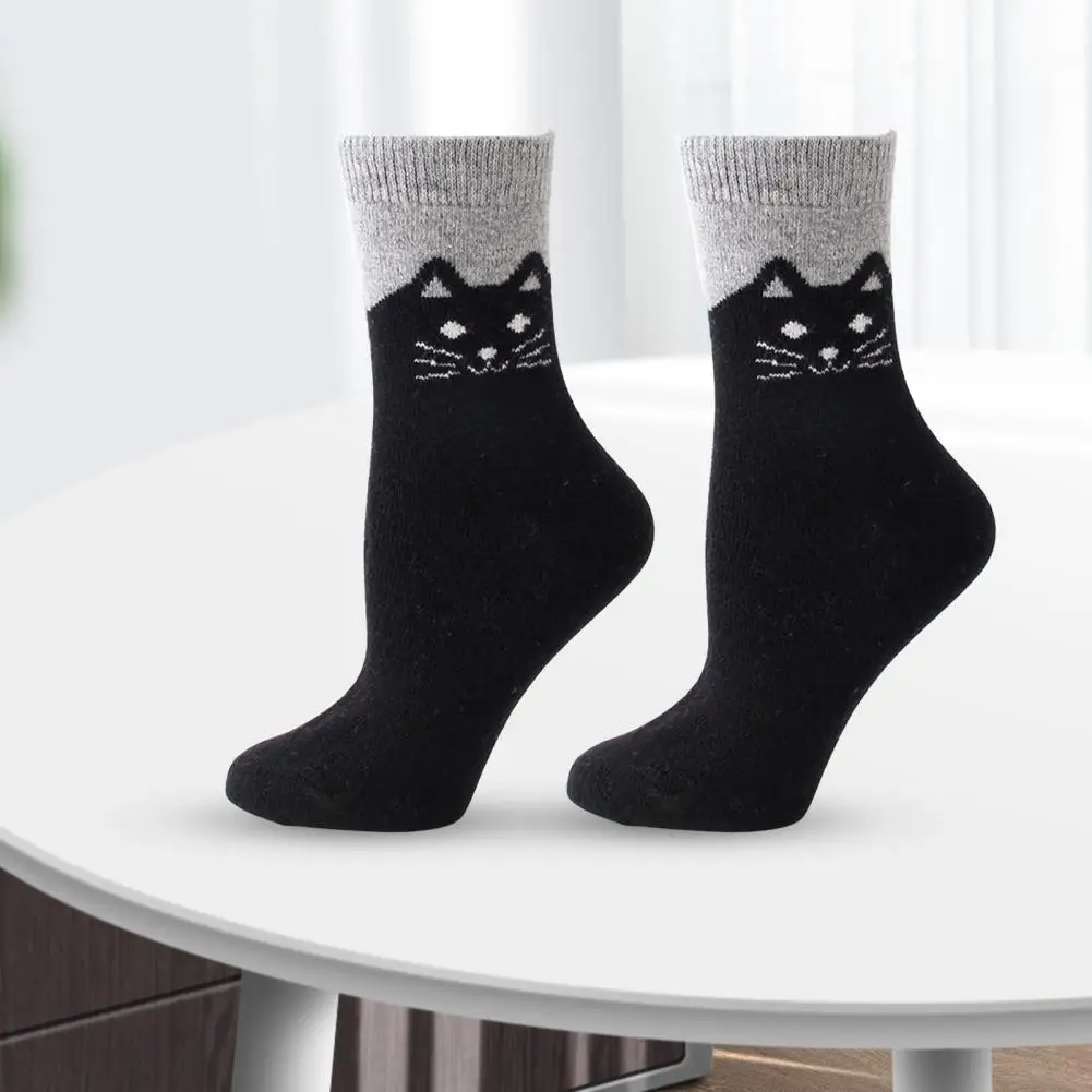 1 Pair Winter Socks Wind-proof Christmas Socks Soft Touch Adorable Winter Stockings Mid Cuff Cat Print Lady Socks For Daily Wear 
1 Pair Winter Socks Wind-proof Christmas Socks Soft Touch Adorable Winter Stockings Mid Cuff Cat Print Lady Socks For Daily Wear