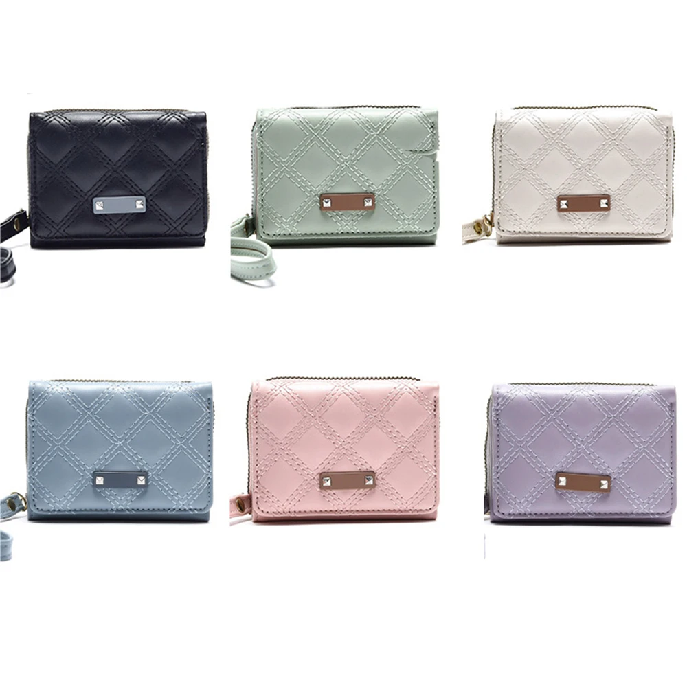 

Women's Wallet Tri Fold Card Bag PU Multi Objects Pocket Short Fashion Purses Korean Minimalist wallets New Daily Match